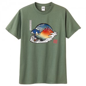 「和ソニック」富嶽景 赤富士之図 Tシャツ Lサイズ