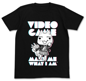 『どこでもいっしょ』×『ダンガンロンパ』七海トロTシャツ BLACK-XL