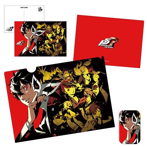 P5R クリアファイル＆ポストカード＆缶バッジセット｜エビテン