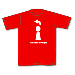 インド人を右にTシャツ レッド Mサイズ