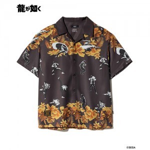 【龍が如く× glamb】Mad Dog Aloha Shirt Brown L