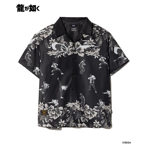 【龍が如く× glamb】Mad Dog Aloha Shirt Black L