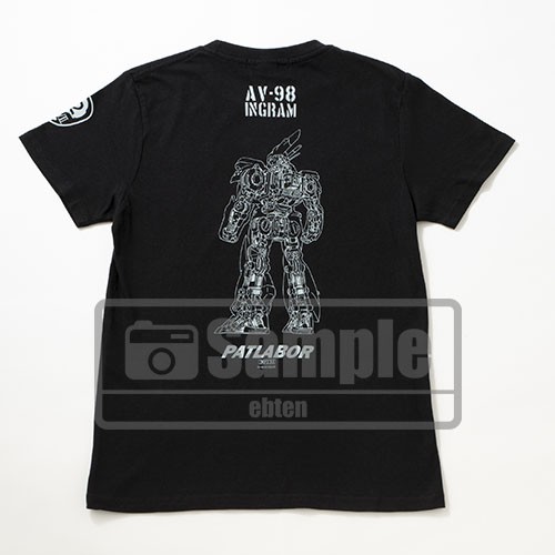 90s　機動警察パトレイバー　アニメT　グラフィックプリント　イングラム　黒　L 機動警察パトレイバー」×October Beast Tシャツ＜98式イングラム