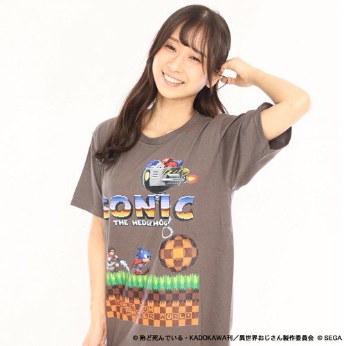 異世界おじさん x SONIC Tシャツ (限定カラー・チャコール)｜エビテン