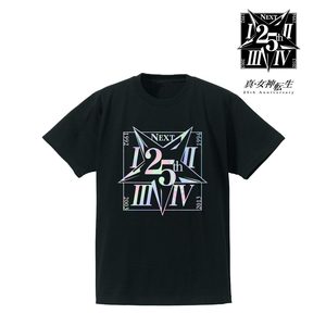 真・女神転生 25th Anniversaryロゴ箔プリントTシャツ メンズ(サイズ/L)