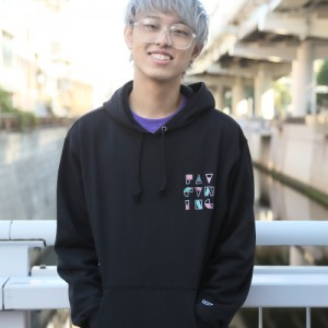FAV gaming BLOCK Embroidery Hoodie Black L size