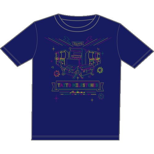 EDITMODEデザイン「タイトーマイルストーン」Tシャツ（ネイビー）サイズL